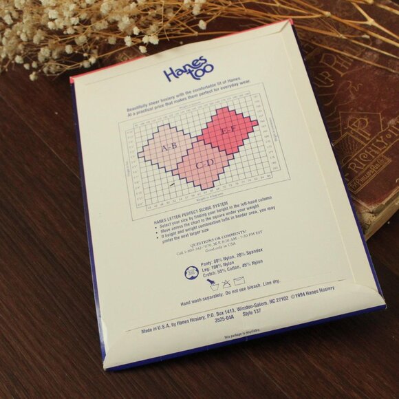 Vintage 1980s 1990s Pantyhose, New NOS Hanes Too, Control Top Sandalfoot Size AB - Picture 7 of 10